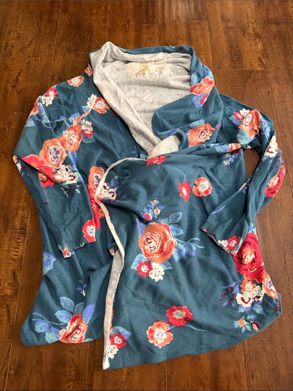 Matilda Jane Teal Floral Wrap Cardigan